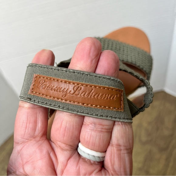 Tommy Bahama Sakura Back Strap Sage Green Wedge Sandals Size 7.5 - Picture 9 of 15